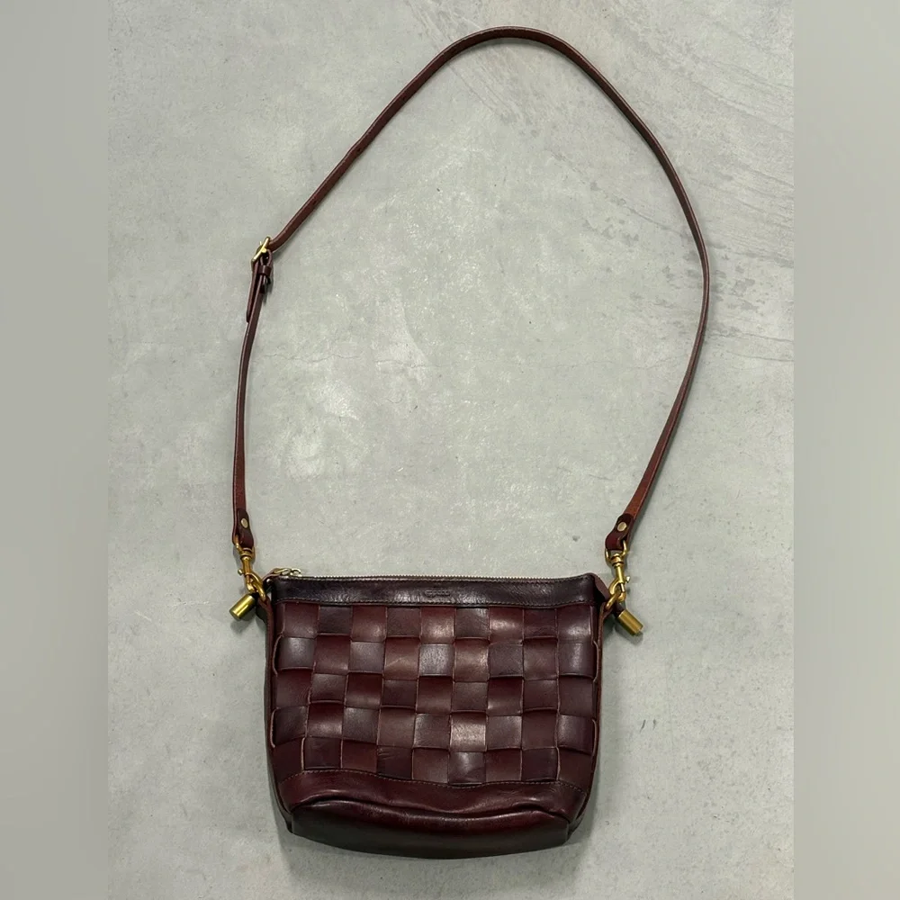 Chic Woven Leather Venture Crossbody Bag in Rich Brown - Picture 1 of 8